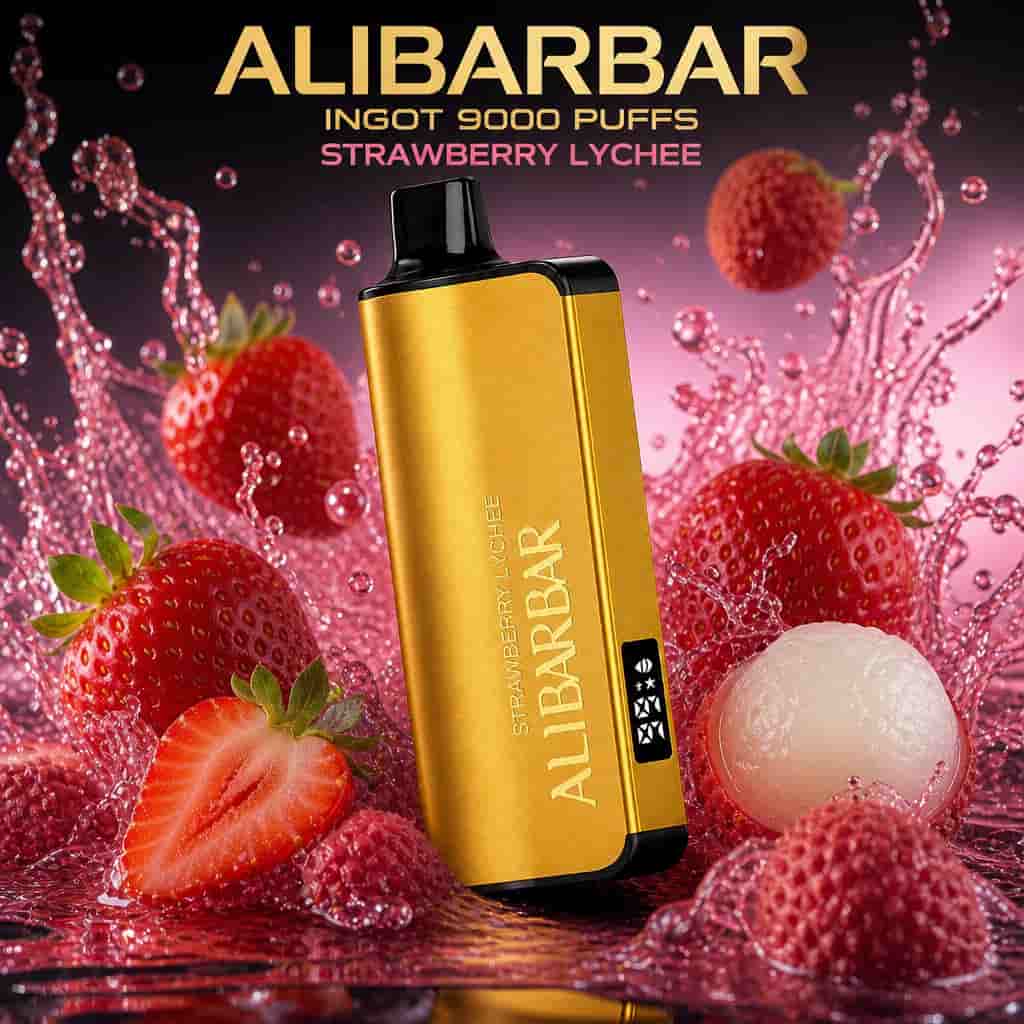 ALIBARBAR INGOT 9000 PUFFS-Strawberry Lychee